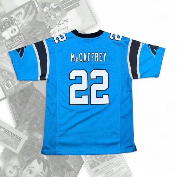 Blue / Black Nike On Field NFL Carolina Panthers 22 McCaffrey Football Jersey - Picture 2 of 6
